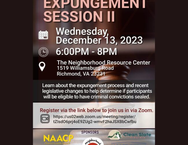 Expungement Information Session December 13, 2023
