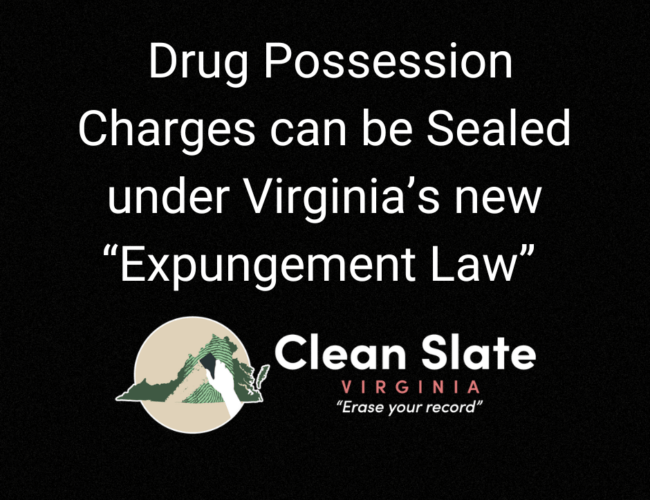 Drug possession charges can be sealed under Virginia's new "expungement law"